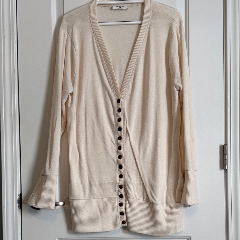 Elegant Cream Button-Down Cardigan
